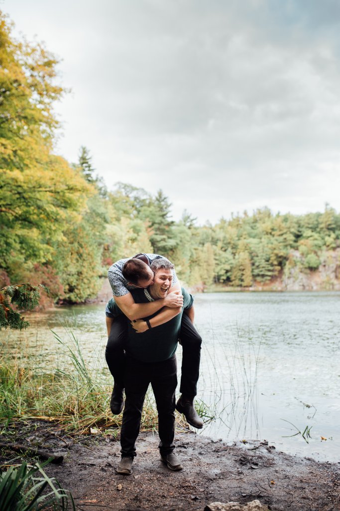 Intimate, September Engagement Photos at Pink Lake, QC - 