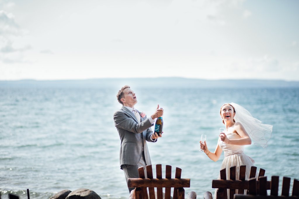 Beachside Wedding Photos on (Serenity Cottage) Lake Huron by Saidia Photography - 
