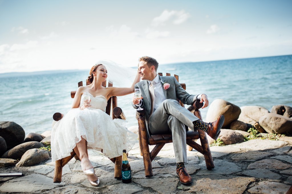 Beachside Wedding Photos on (Serenity Cottage) Lake Huron by Saidia Photography - 