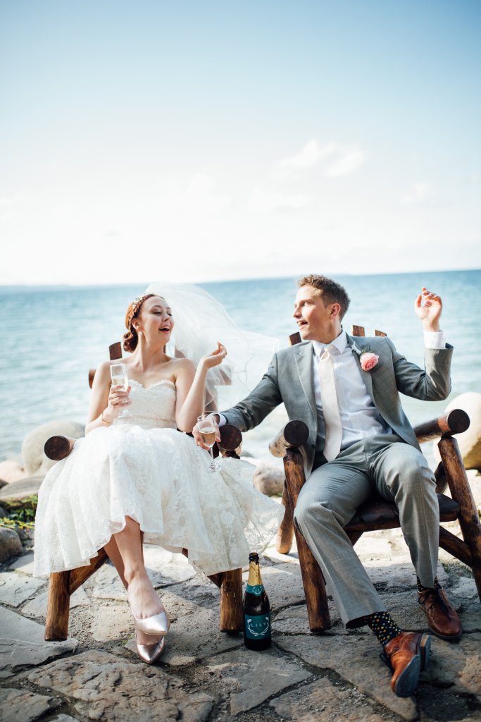 Beachside Wedding Photos on (Serenity Cottage) Lake Huron by Saidia Photography - 