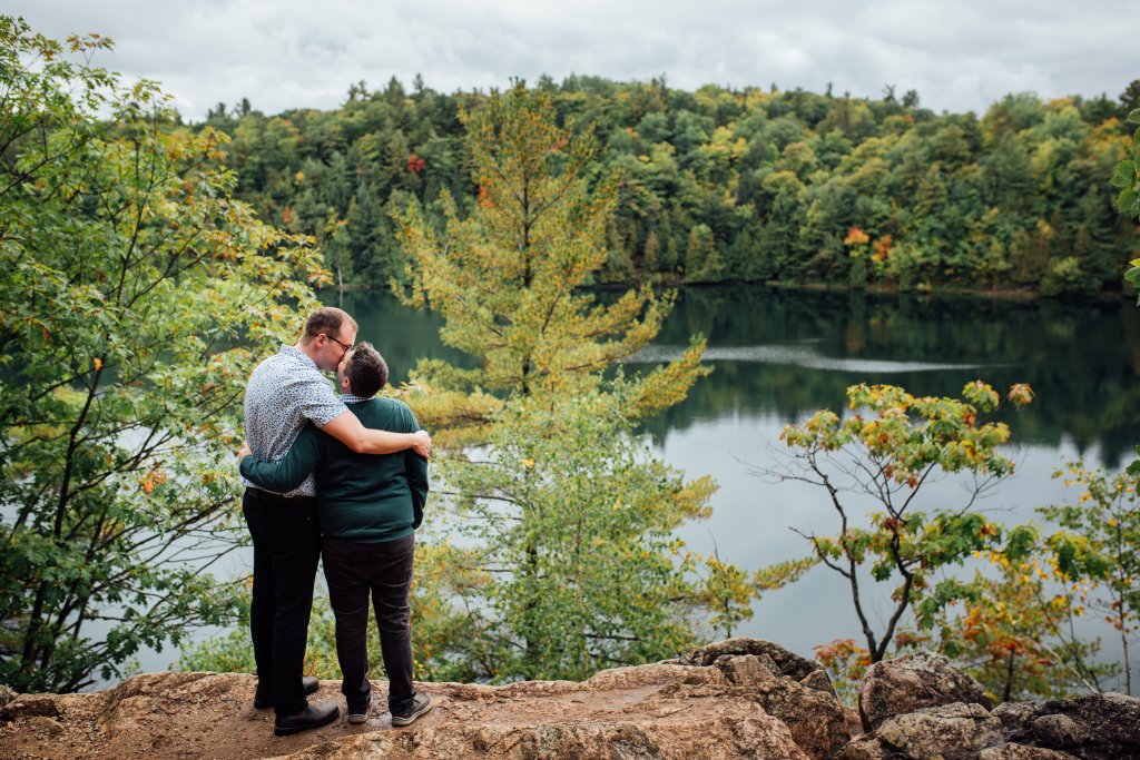 Intimate, September Engagement Photos at Pink Lake, QC - 