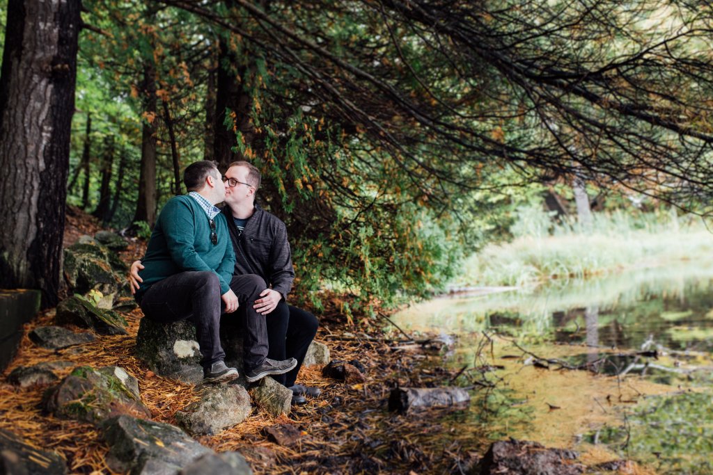 Intimate, September Engagement Photos at Pink Lake, QC - 
