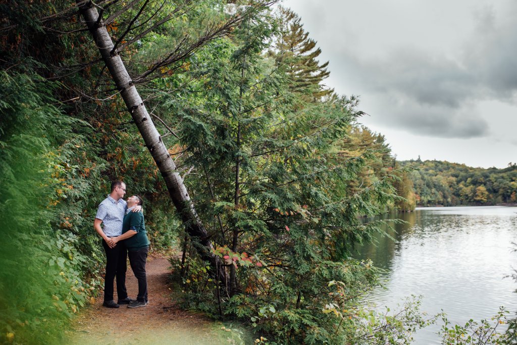 Intimate, September Engagement Photos at Pink Lake, QC - 