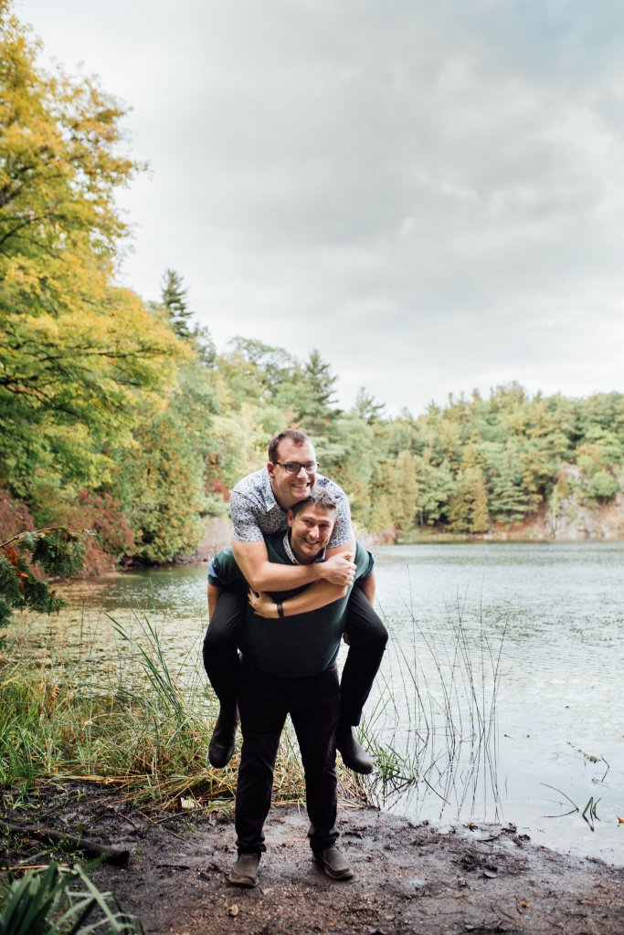 Intimate, September Engagement Photos at Pink Lake, QC - 